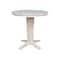 International Concepts 36 in.Round Counter Height Extension Dining Table w/12 in.Leaf and 2 Stools in Unfinished-3 Pc. Set K-36RXT-23B-S6162-2 - alternate 2